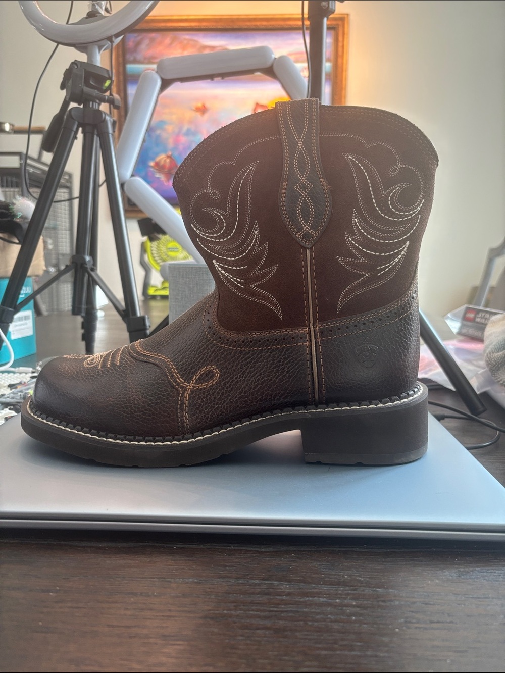 Ariat Dark Brown Western Heeled Pull-On Boots